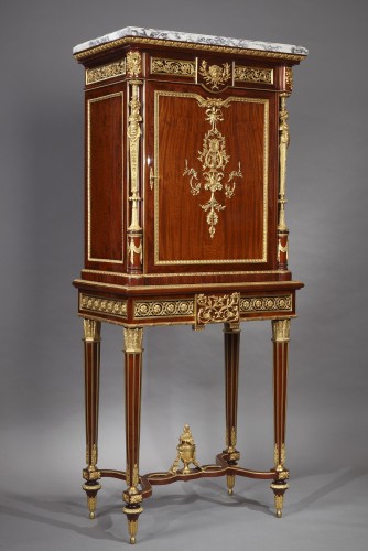 19th century - Louis XVI Style Cabinet and its Companion Vitrine by Linke, France c 1890
