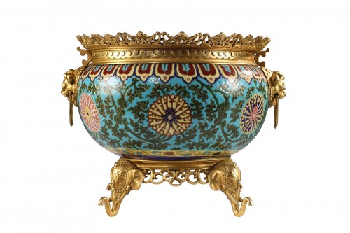 Rare "Japonisme" Planter by L'Escalier de Cristal, France, Circa 1880