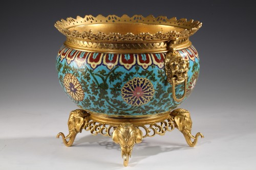 Rare &quot;Japonisme&quot; Planter by L&#039;Escalier de Cristal, France, Circa 1880 - Decorative Objects Style 