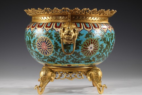 Rare &quot;Japonisme&quot; Planter by L&#039;Escalier de Cristal, France, Circa 1880 - 