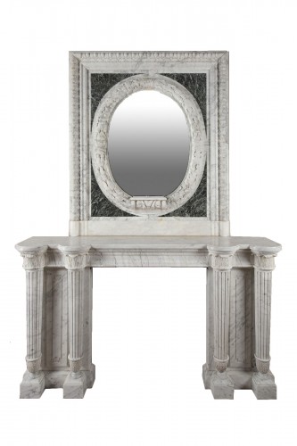 Important Marble Chimneypiece and Overmantel, France, Circa 1880