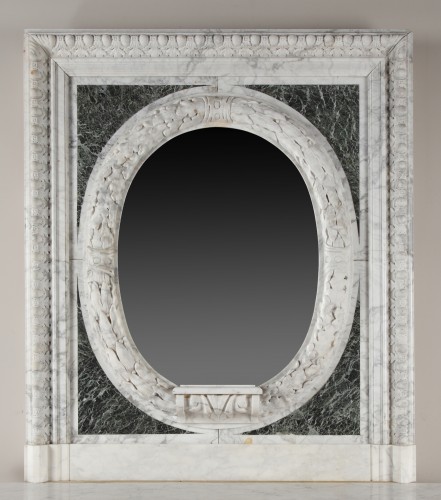 Important Marble Chimneypiece and Overmantel, France, Circa 1880 - Architectural & Garden Style 