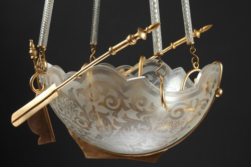 Lustre en cristal " La Nef" attribué à Baccarat, France circa 1870 - Tobogan Antiques