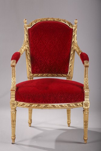 Suite de quatre fauteuils par A. Levraux, France XIXe siècle - Sièges Style 