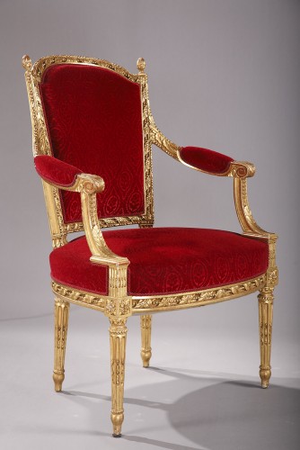 19th century - Set of Four Louis XVI Style Armchairs by A. Levraux, France, 19th Century