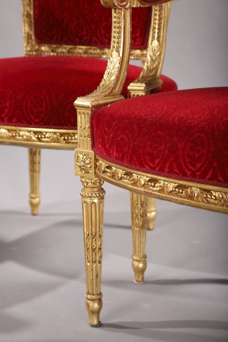  - Suite de quatre fauteuils par A. Levraux, France XIXe siècle