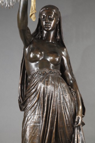 &quot;Indian Slave&quot; Torcheres by Toussaint &amp; Barbedienne, France, c. 1850 - Napoléon III