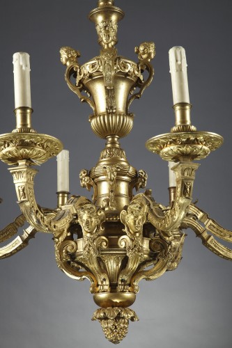 Luminaires Lustre - Lustre "Mazarin" en bronze doré, France circa 1880