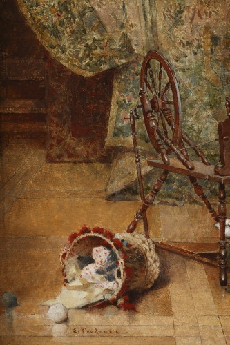 19th century - The Spinner  -  E. Toudouze, France, Circa 1885