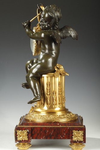 19th century - &quot;The Drummer Child&quot; Clock Set Signed Brulfer Paris, France circa 1880