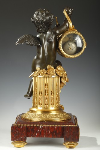 &quot;The Drummer Child&quot; Clock Set Signed Brulfer Paris, France circa 1880 - 