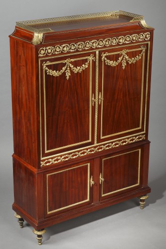 Antiquités - Cabinet d'inspiration Louis XVI attribué à P. Sormani, France circa 1870