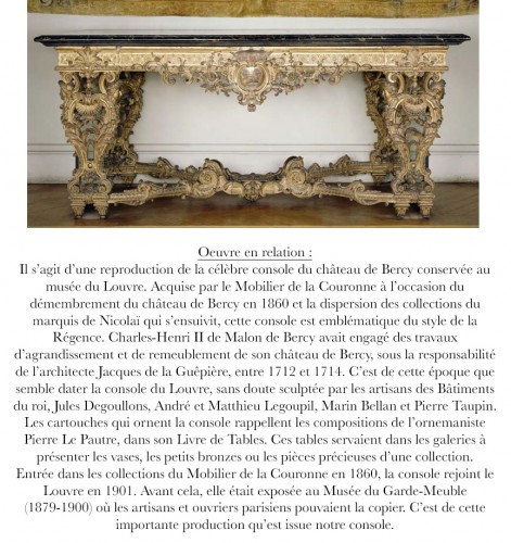  - Large Régence Style Carved Wood Center Table, France circa 1880