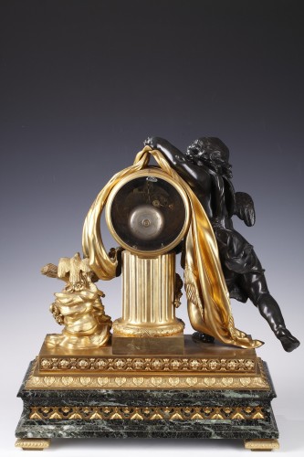  - Gilded &amp; Patinated &quot;Cupid&quot; Clock Signed F. Berthoud, France circa 1880