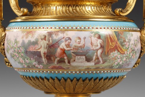 Louis XVI Style Sèvres Porcelain Centerpiece by A. Schilt, France,Circa  - 
