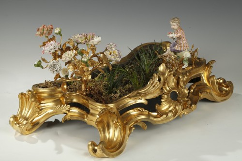 Decorative Objects  -  &quot;The Flower Garden&quot; Gilded Bronze Planter, France 18th Century