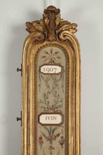 Giltwood Thermometer &amp; Perpetual Calendar attr. to F. Linke, France, c.1880 - Decorative Objects Style 