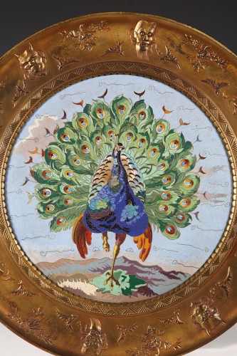  - Aesthetic Movement Enameled Plate attr. to Elkington and A. Willms, c.1875