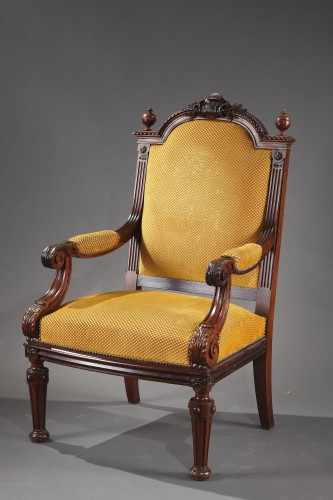 Paire de Fauteuils attribués à H.A. Fourdinois, France Circa 1870 - Sièges Style Napoléon III