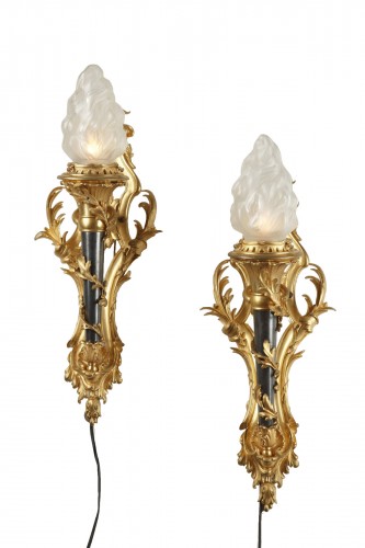 Paire d'appliques d'inspiration Louis XVI par Gagneau, France circa 1880