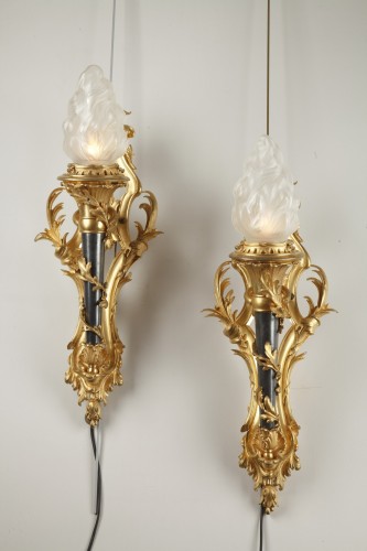 Antiquités - Pair of Louis XVI Style Torch Wall-Lights by Gagneau, France, circa 1880
