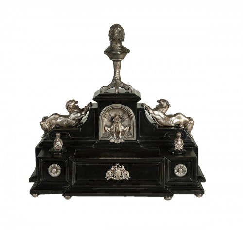 Neo-Greek Inkwell by C.G. Diehl, E. Frémiet and J. Brandely, France, c1867 