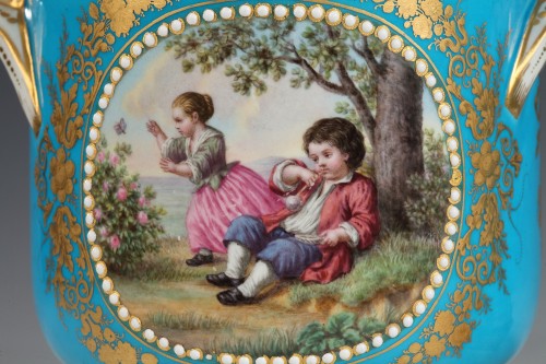 Paire de rafraîchissoirs en porcelaine, France circa 1880 - 