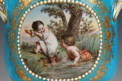  - Paire de rafraîchissoirs en porcelaine, France circa 1880