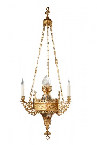  Neo-Gothic Chandelier attr. to F. Barbedienne, France late 19th Century