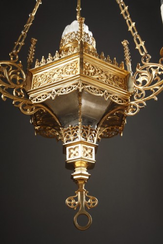 Lustre néo-Gothique attribué à F. Barbedienne, France fin XIXe siècle - 