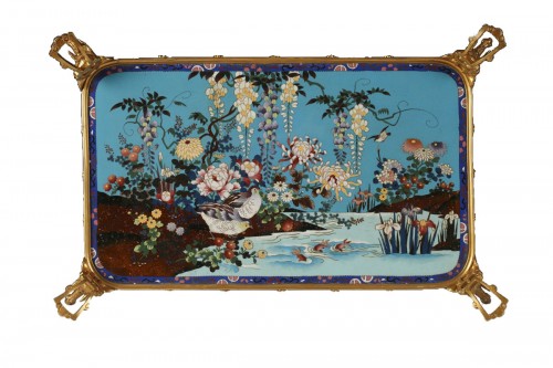 Japanese Style Tray attr. to L.-C. Sevin &amp; F. Barbedienne, France, c. 1860