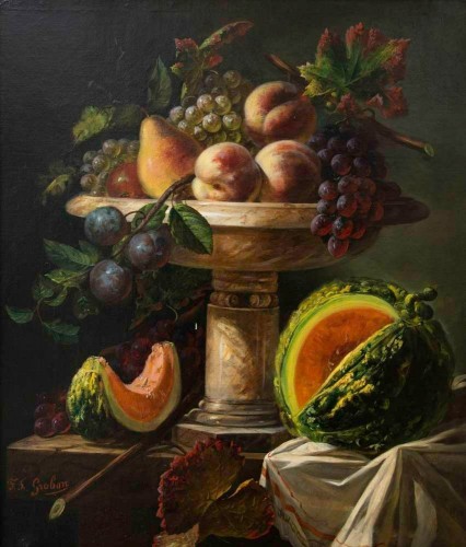 Paintings & Drawings  - François-FrédériC Grobon (1815-1902) Still life