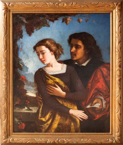 Marcellin Desboutin (1823-1902), Les deux amants, 1859 - Tableaux et dessins Style Napoléon III