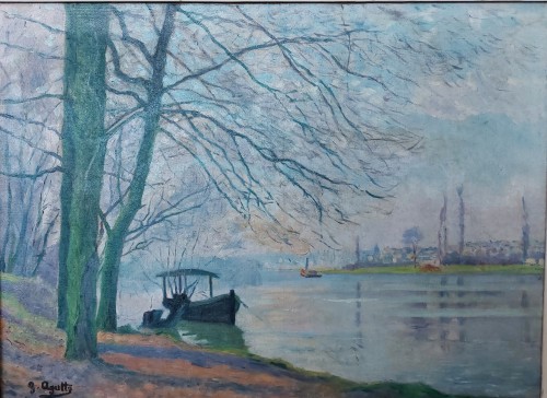 Georgette AGUTTE (1862 -1922) - La Seine à Bonnières
