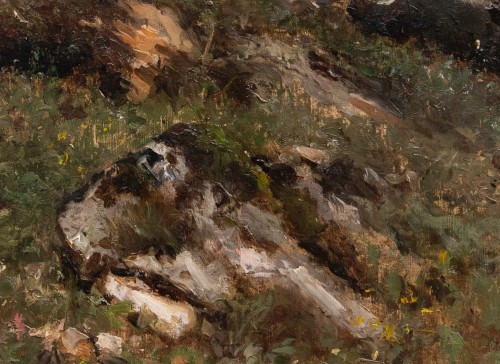 Tableaux et dessins Tableaux XIXe siècle - Adolphe Appian (1818-1998), Clairière avec rochers