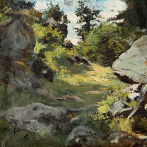 Tableaux et dessins Tableaux XIXe siècle - Jean Seignemartin (1848-1875) - Lumière dans un sous-bois