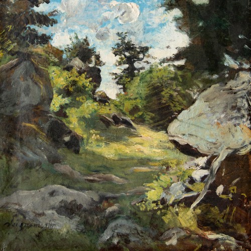 XIXe siècle - Jean Seignemartin (1848-1875) - Lumière dans un sous-bois