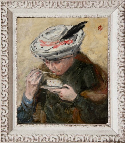 Louis-Claude Paviot (1872 – 1943) - Femme à la tasse - Tableaux et dessins Style 