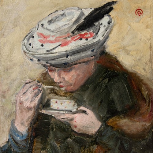 Tableaux et dessins Tableaux du XXe siècle - Louis-Claude Paviot (1872 – 1943) - Femme à la tasse