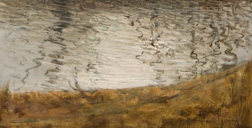 GIRIN David (1848 – 1917), Crépuscule sur l'étang - Tableaux et dessins Style Napoléon III