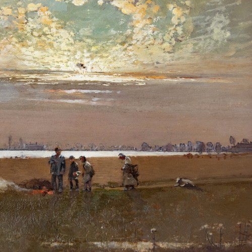 GIRIN David (Lyon, 1848 – id., 1917), Evening In The Dombes (1915)   - 