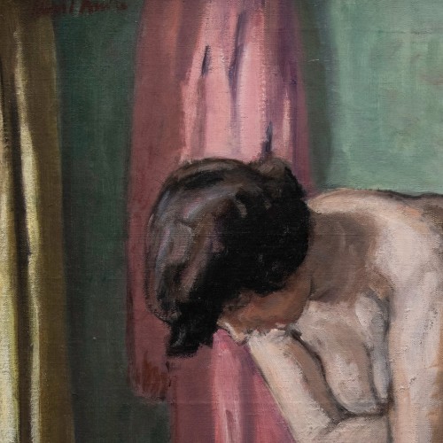 Tableaux et dessins Tableaux du XXe siècle - Albert Andre (1869 -1954) - Femme nue, debout s'essuyant (1930)