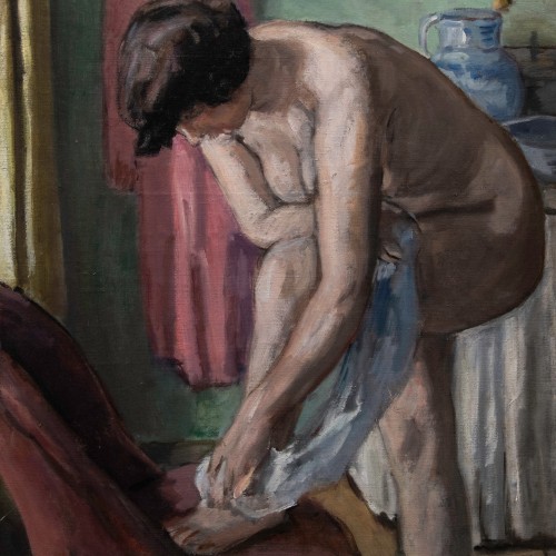 Antiquités - Albert Andre (1869 -1954) - Femme nue, debout s'essuyant (1930)