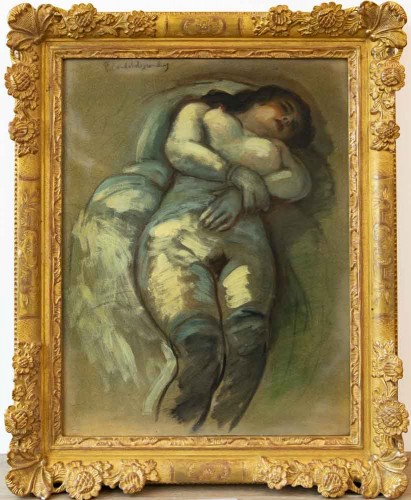 Tableaux et dessins Tableaux du XXe siècle - Pierre Combet-Descombes (1885 - 1966) - Grand nu allongé
