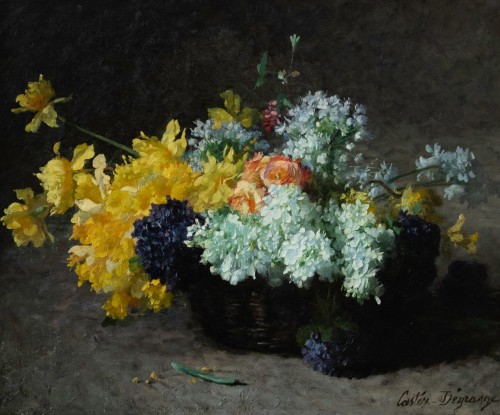 Adolphe-Louis CAXTEX-DEGRANGE (1840 - 1918) - Basket of flowers 