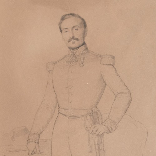Tableaux et dessins Dessin, Aquarelle & Pastel - Sébastien CORNU (1804 -1870) - Portrait du général Charon