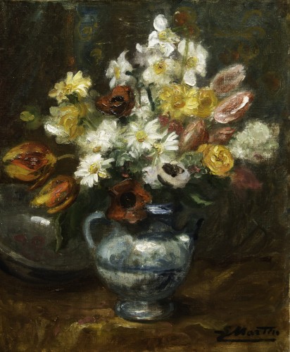 Jacques MARTIN (1844 - 1919) - Vase de fleurs sur un entablement