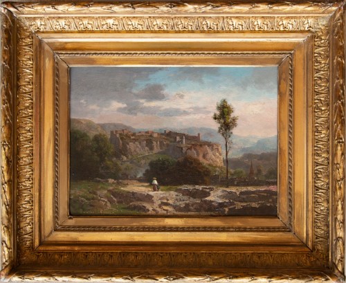 Antoine Ponthus-Cinier (1812 -1885)  - View of Crémieu - Paintings & Drawings Style Napoléon III