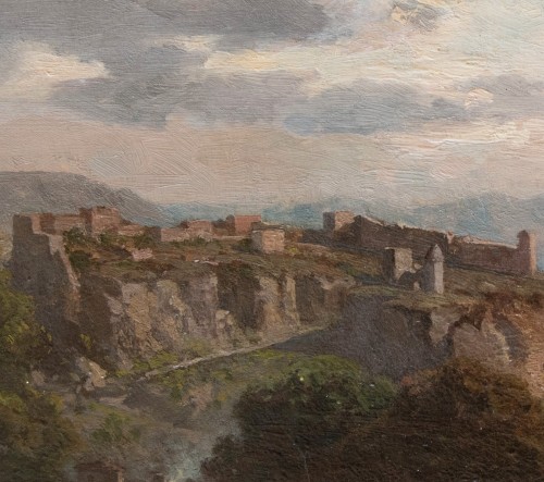 Paintings & Drawings  - Antoine Ponthus-Cinier (1812 -1885)  - View of Crémieu