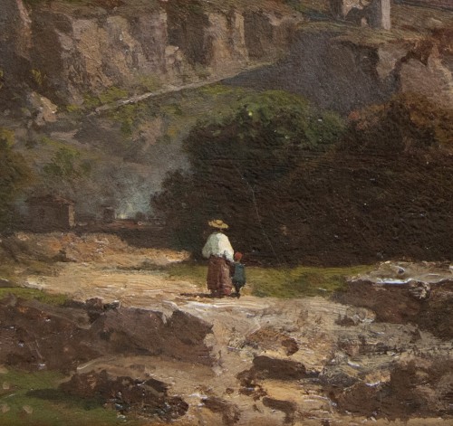 Antoine Ponthus-Cinier (1812 -1885)  - View of Crémieu - 